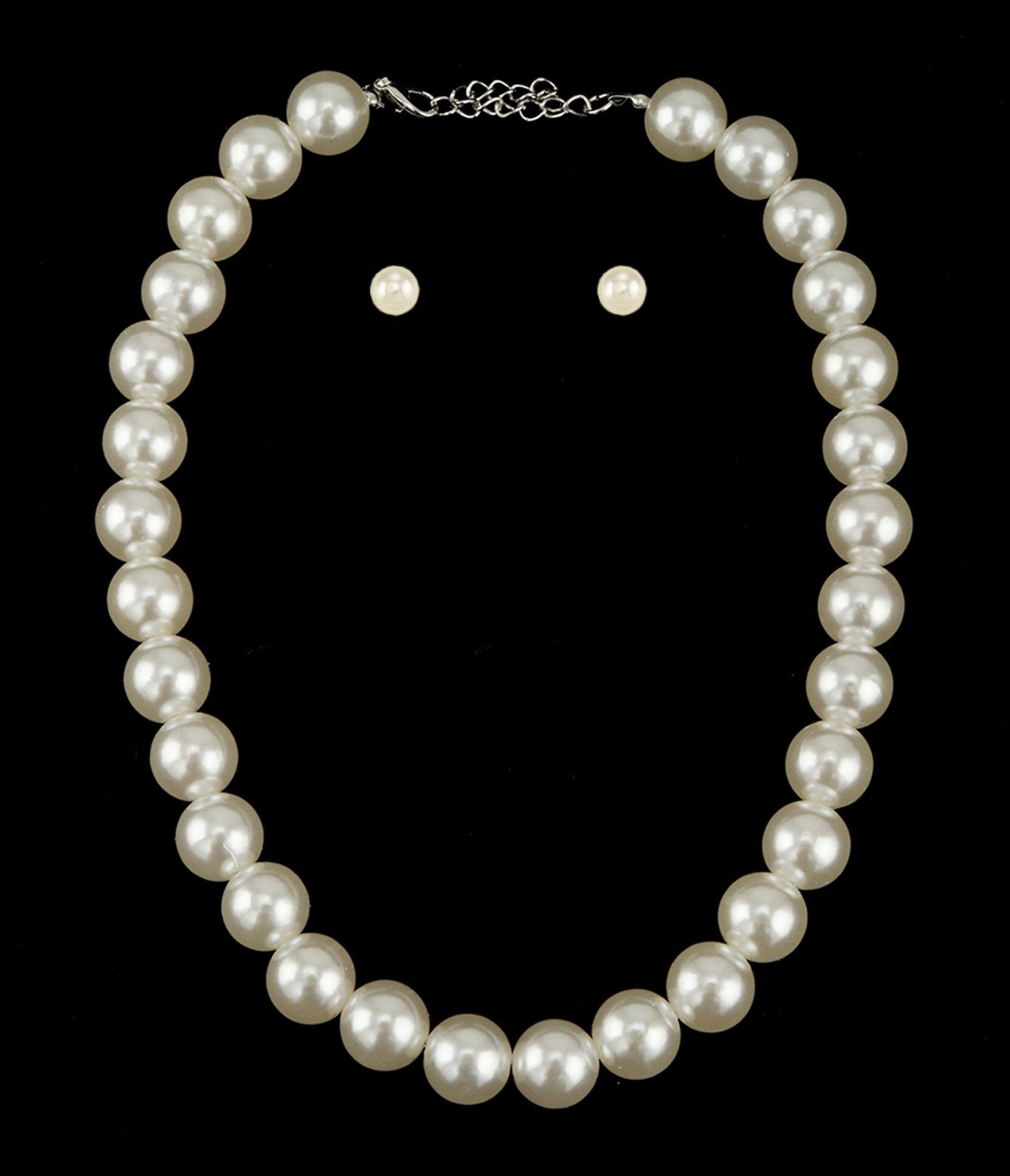 Pearl Beaded Necklace & Earrings Set - Unique Vintage - Womens, ACCESSORIES, JEWELRY