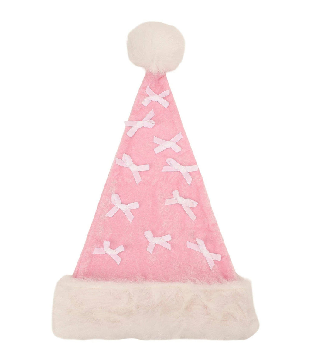 Pink Bow Santa Hat - Unique Vintage - Womens, ACCESSORIES, HATS