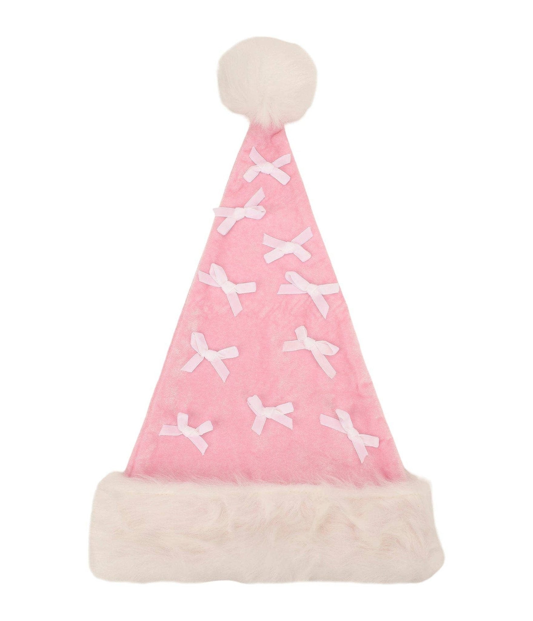Pink Bow Santa Hat - Unique Vintage - Womens, ACCESSORIES, HATS