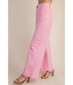 Pink Denim High Waisted Jeans - Unique Vintage - Womens, BOTTOMS, PANTS