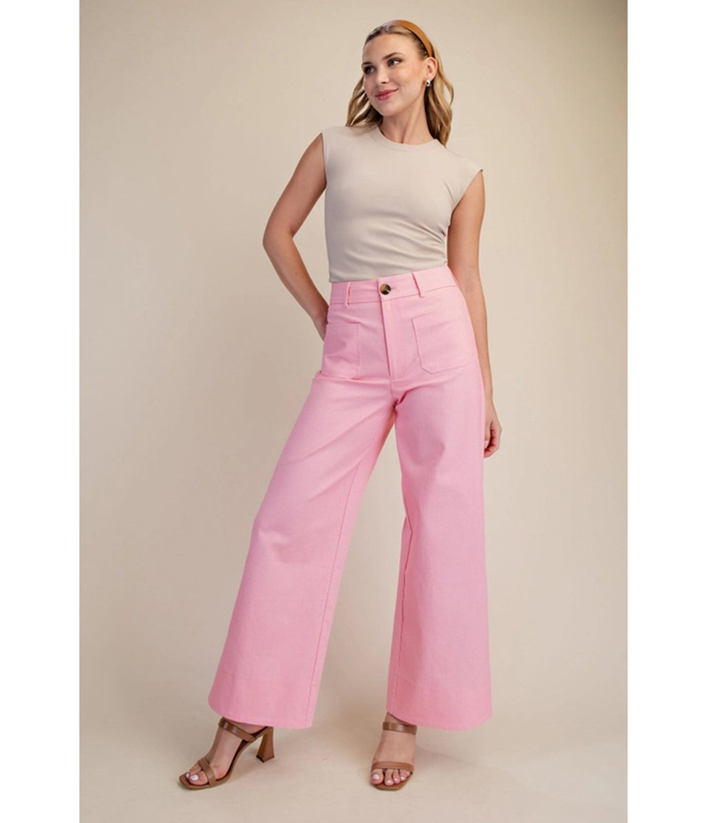 Pink Denim High Waisted Jeans - Unique Vintage - Womens, BOTTOMS, PANTS