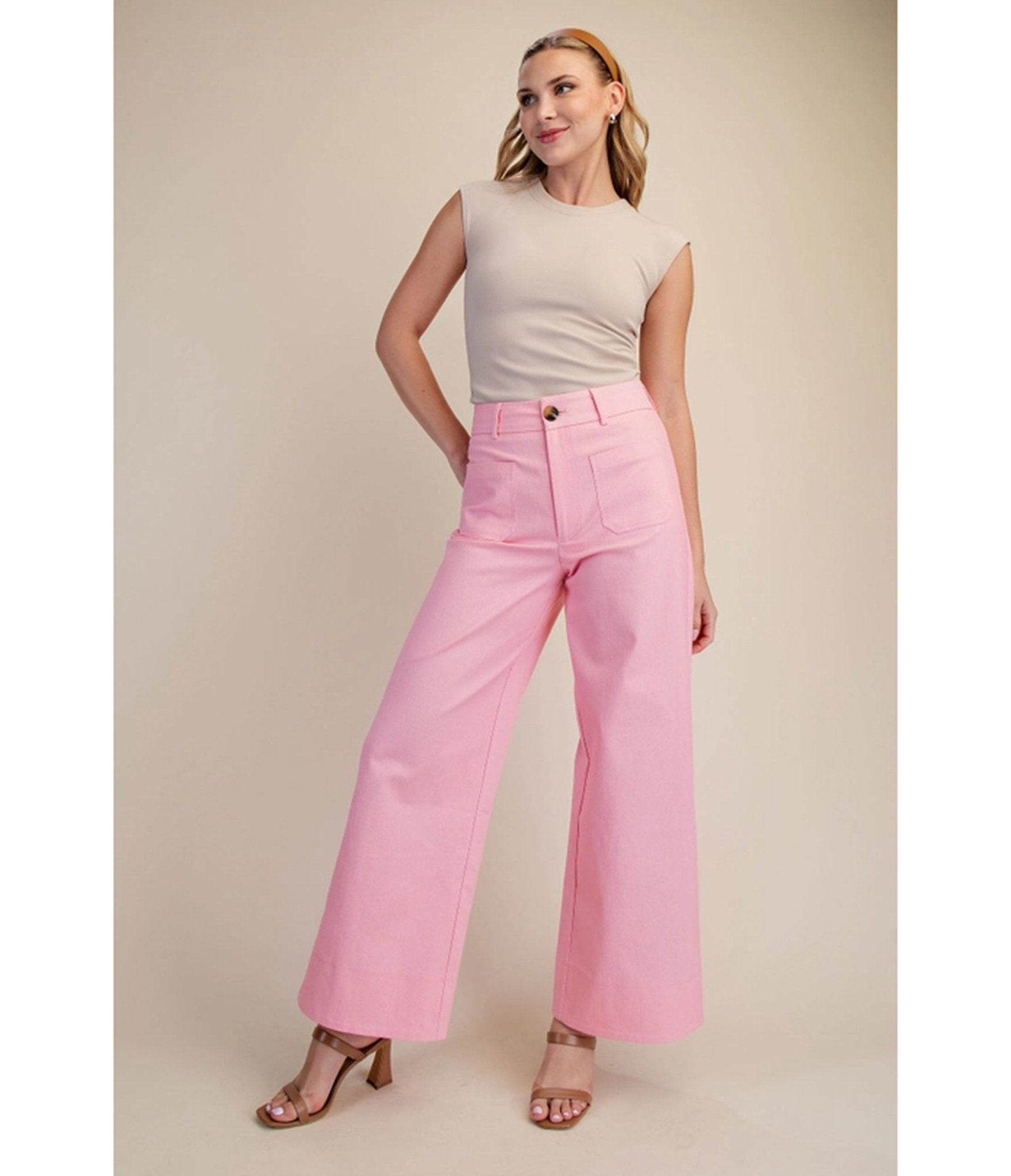Pink Denim High Waisted Jeans - Unique Vintage - Womens, BOTTOMS, PANTS