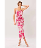 Pink Floral Sarong Midi Dress - Unique Vintage - Womens, DRESSES, MIDI