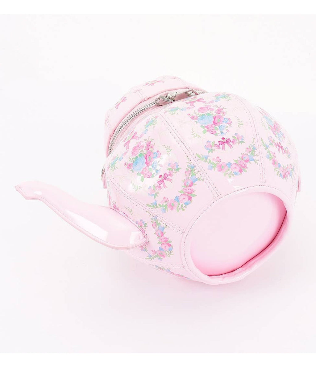 Pink Floral Teapot Handbag - Unique Vintage - Womens, ACCESSORIES, HANDBAGS