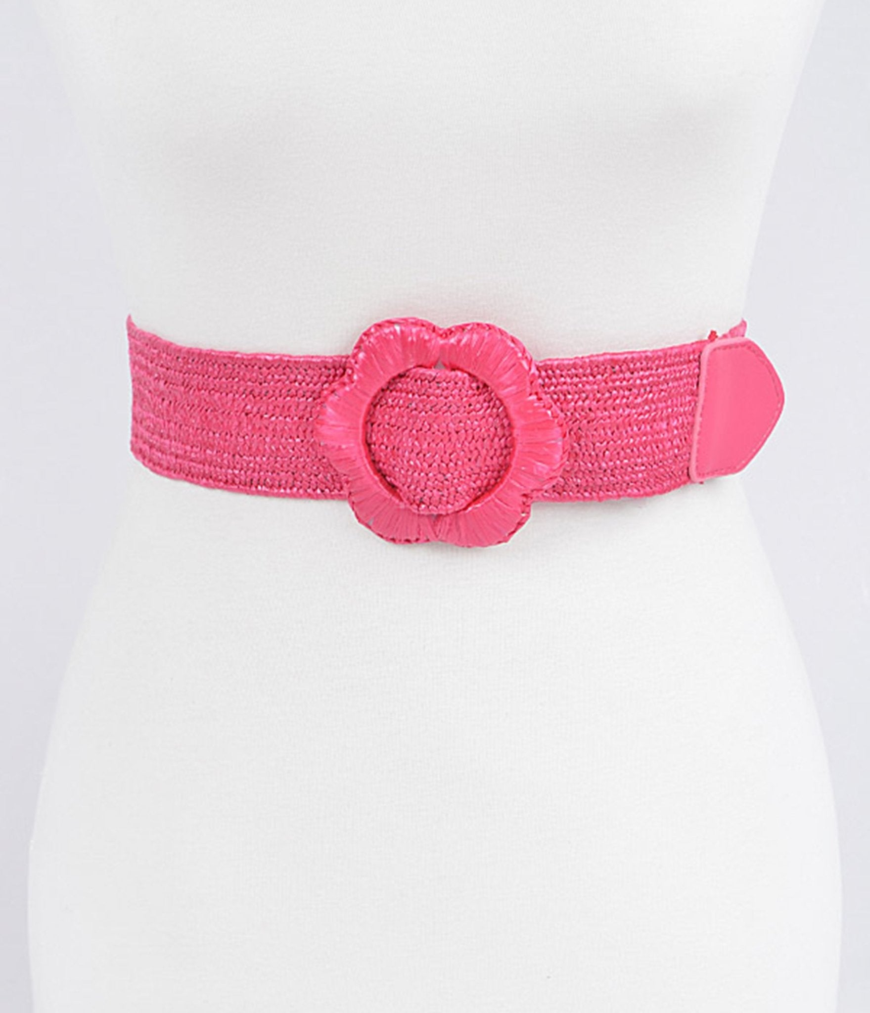 Pink Flower Buckle Woven Belt - Unique Vintage - Womens, ACCESSORIES, BELTS