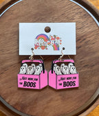 Pink Ghosts Statement Earrings - Unique Vintage - Womens, ACCESSORIES, JEWELRY
