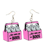 Pink Ghosts Statement Earrings - Unique Vintage - Womens, ACCESSORIES, JEWELRY