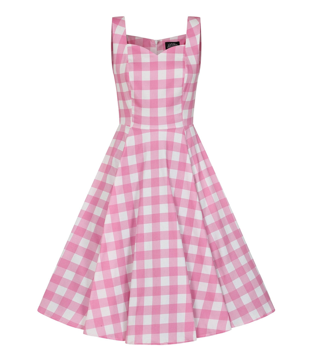 Pink Gingham Meadow Dress - Unique Vintage - Womens, DRESSES, SWING