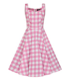 Pink Gingham Meadow Dress - Unique Vintage - Womens, DRESSES, SWING