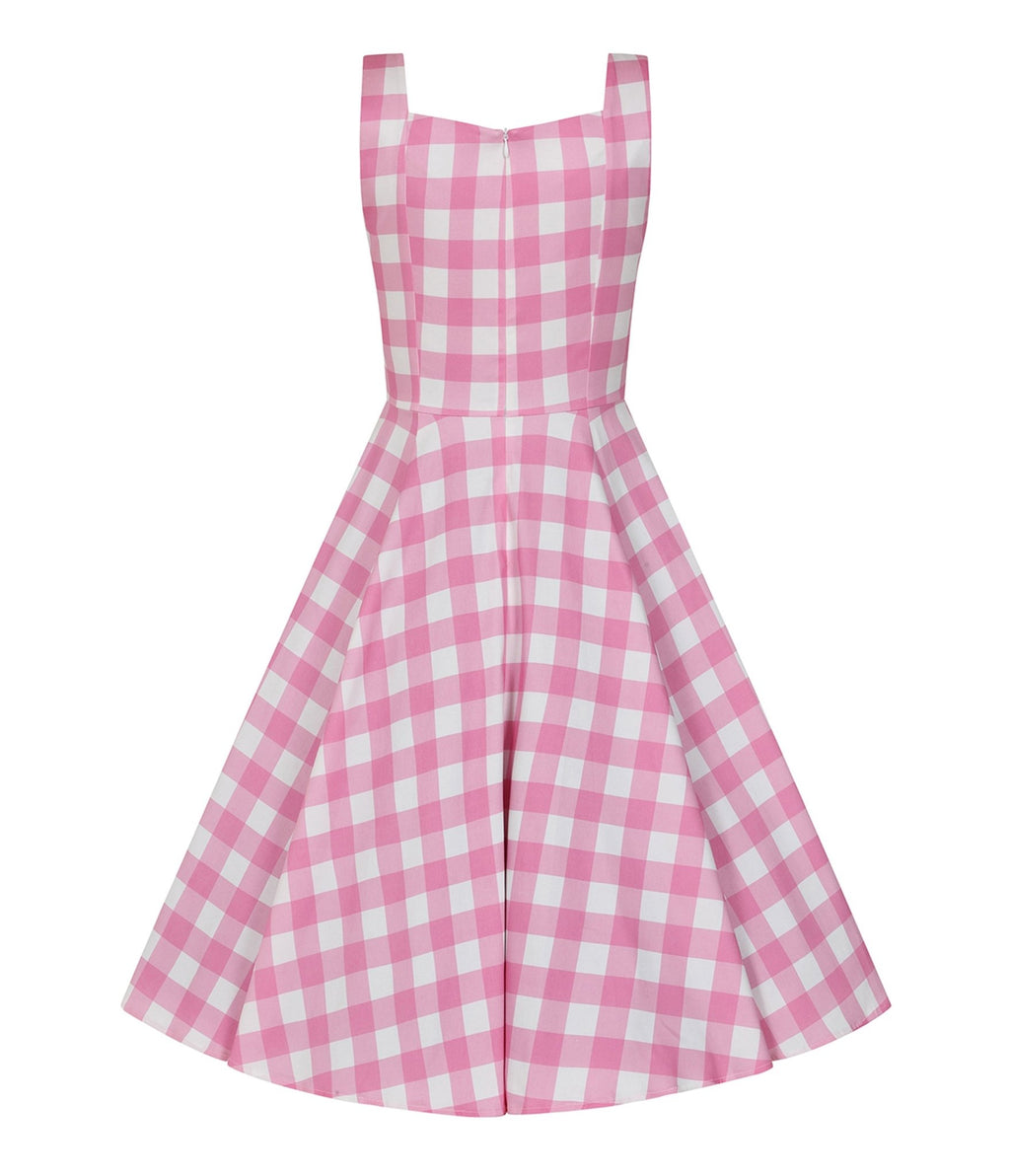 Pink Gingham Meadow Dress - Unique Vintage - Womens, DRESSES, SWING