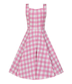 Pink Gingham Meadow Dress - Unique Vintage - Womens, DRESSES, SWING