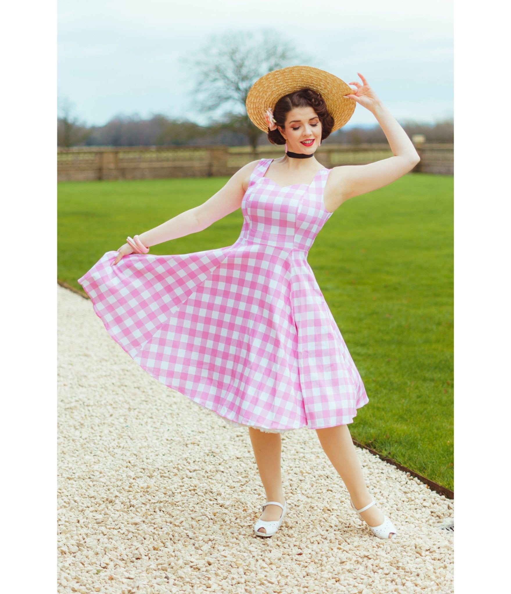Pink Gingham Meadow Dress - Medium