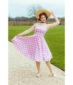 Pink Gingham Meadow Dress - Unique Vintage - Womens, DRESSES, SWING