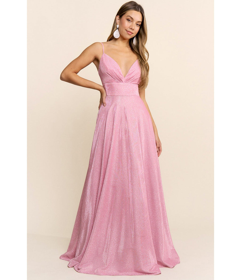 Pink Glitter Prom Gown Unique Vintage Pink Glitter Prom Gown Unique Vintage