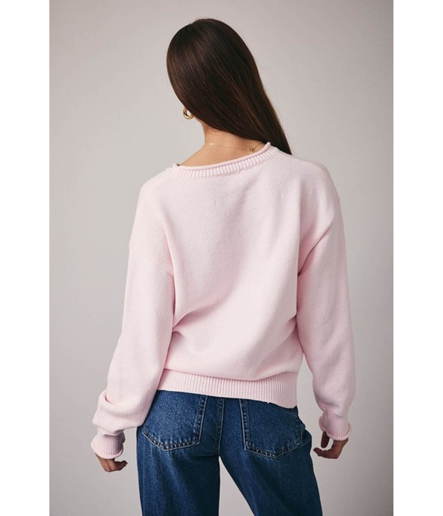Pink Heart Martini Sweater - Unique Vintage - Womens, TOPS, SWEATERS