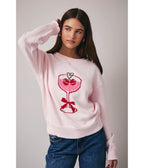 Pink Heart Martini Sweater - Unique Vintage - Womens, TOPS, SWEATERS