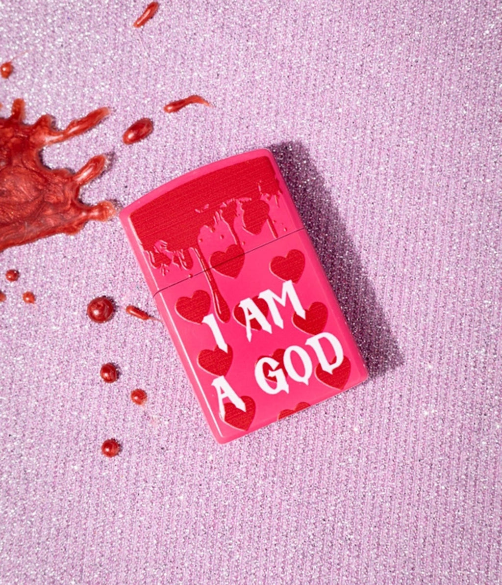 Pink Heart Print Pocket Lighter - Unique Vintage - Womens, ACCESSORIES, GIFTS/HOME