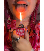 Pink Heart Print Pocket Lighter - Unique Vintage - Womens, ACCESSORIES, GIFTS/HOME