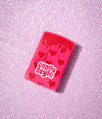 Pink Heart Print Pocket Lighter - Unique Vintage - Womens, ACCESSORIES, GIFTS/HOME