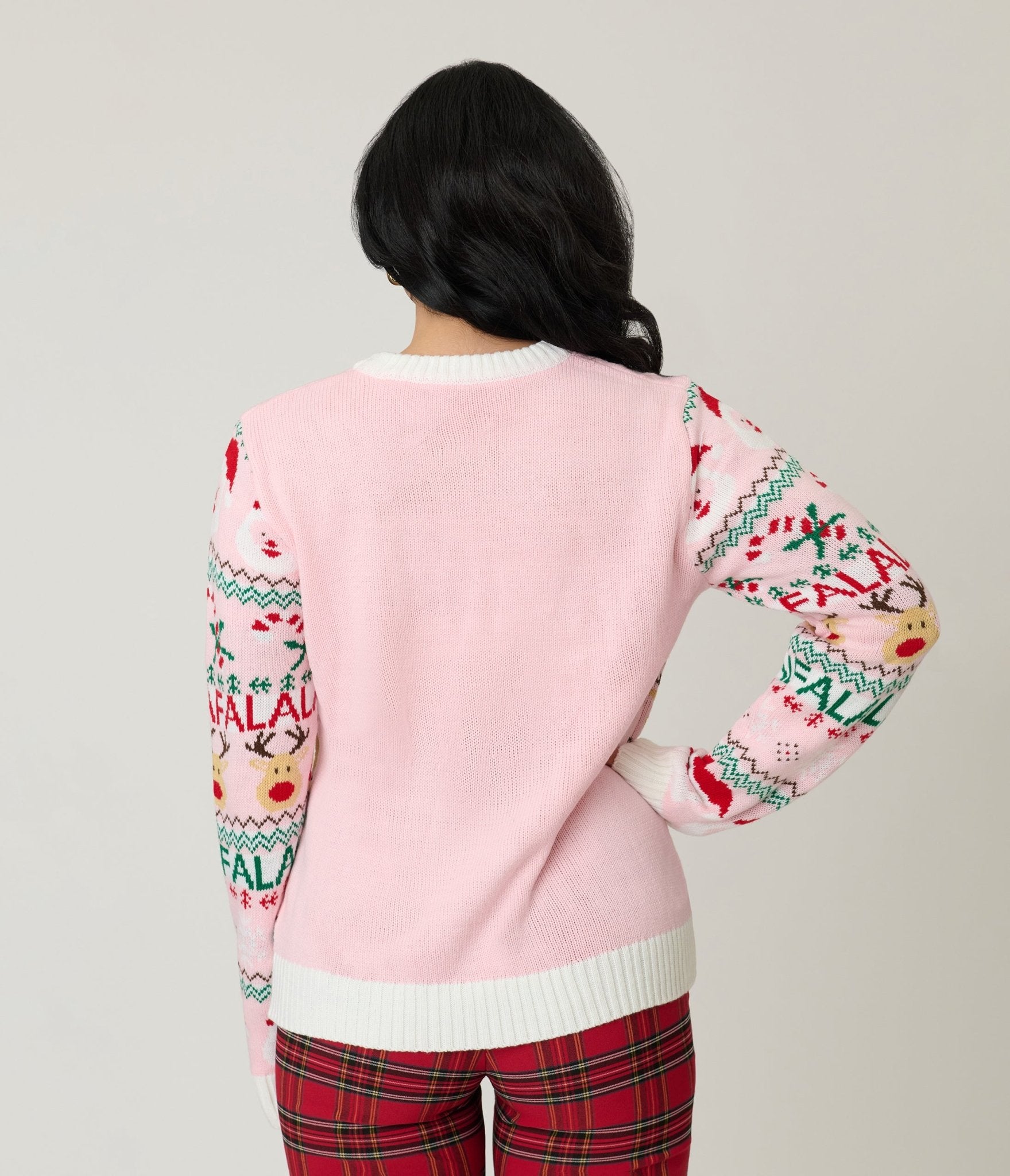 Pink Holiday Fair Isle Sweater - Unique Vintage - Womens, TOPS, SWEATERS