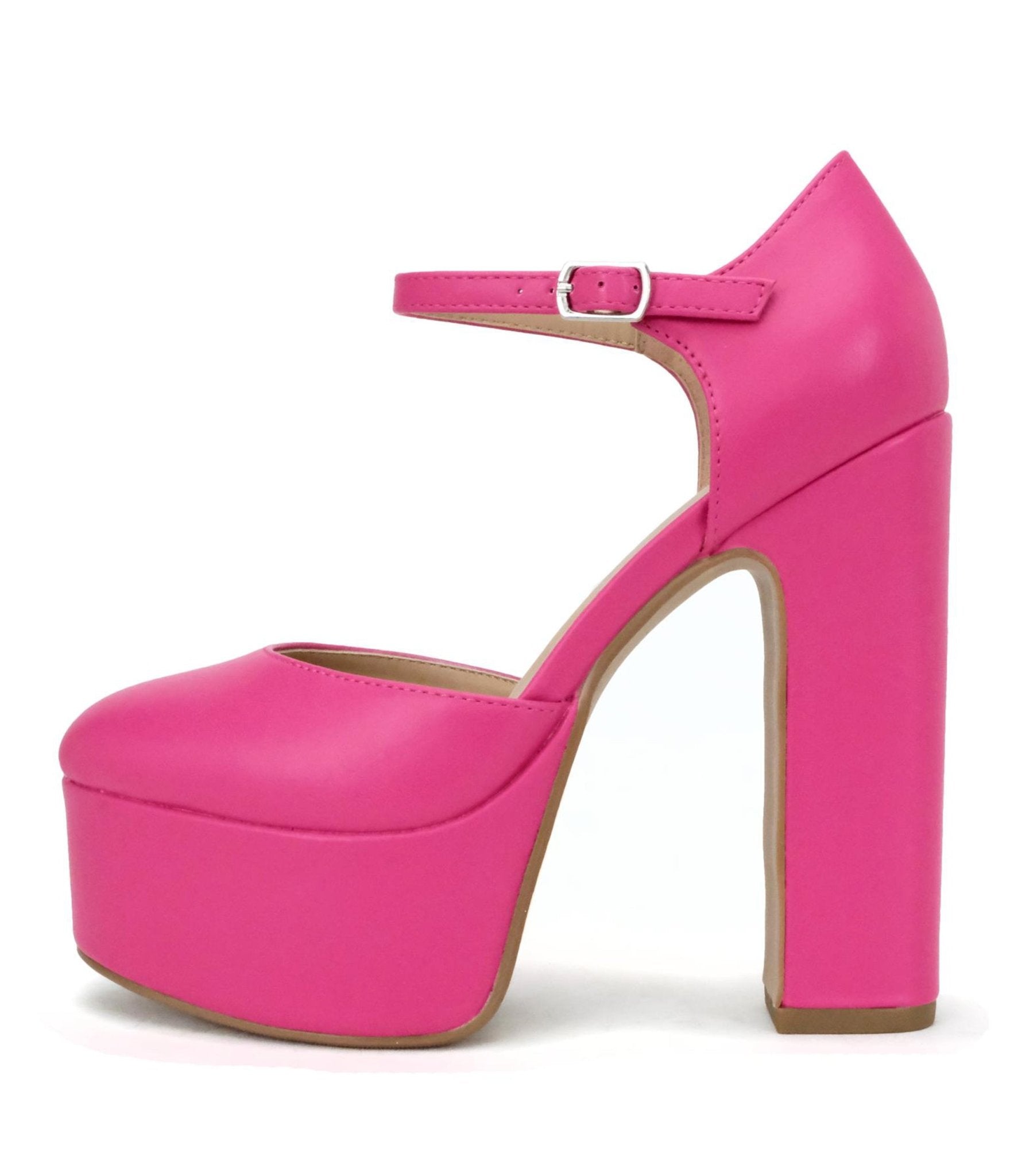 Pink Leatherette Platform Heels - Unique Vintage - Womens, SHOES, HEELS