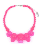 Pink Multi Skull Beaded Necklace - Unique Vintage - Womens, ACCESSORIES, JEWELRY
