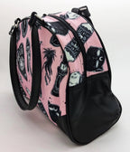 Pink Occult Print Bowler Bag - Unique Vintage - Womens, ACCESSORIES, HANDBAGS