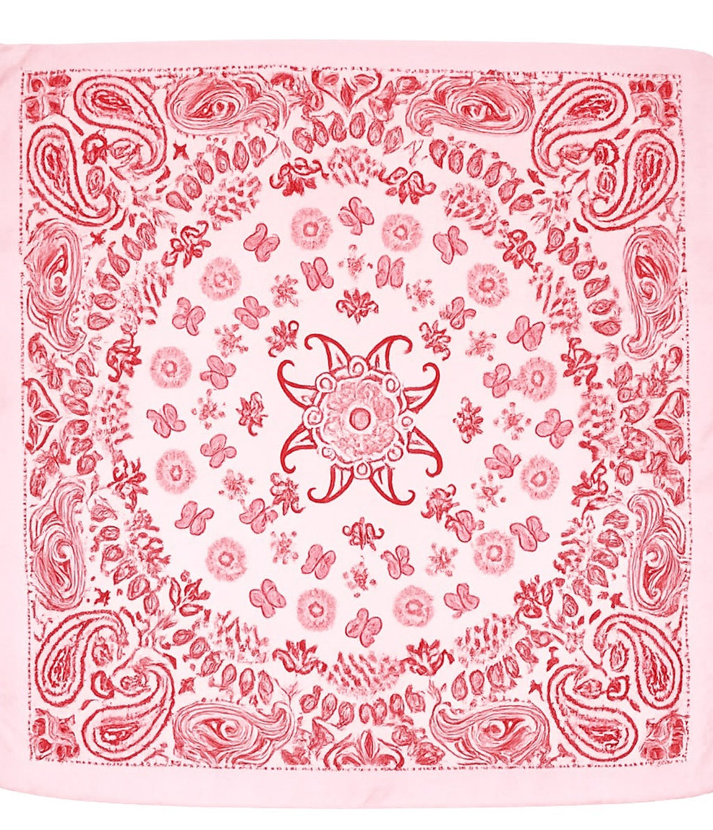 Pink Paisley Bandana Hair Scarf - Unique Vintage - Womens, ACCESSORIES, GLOVES/SCARVES