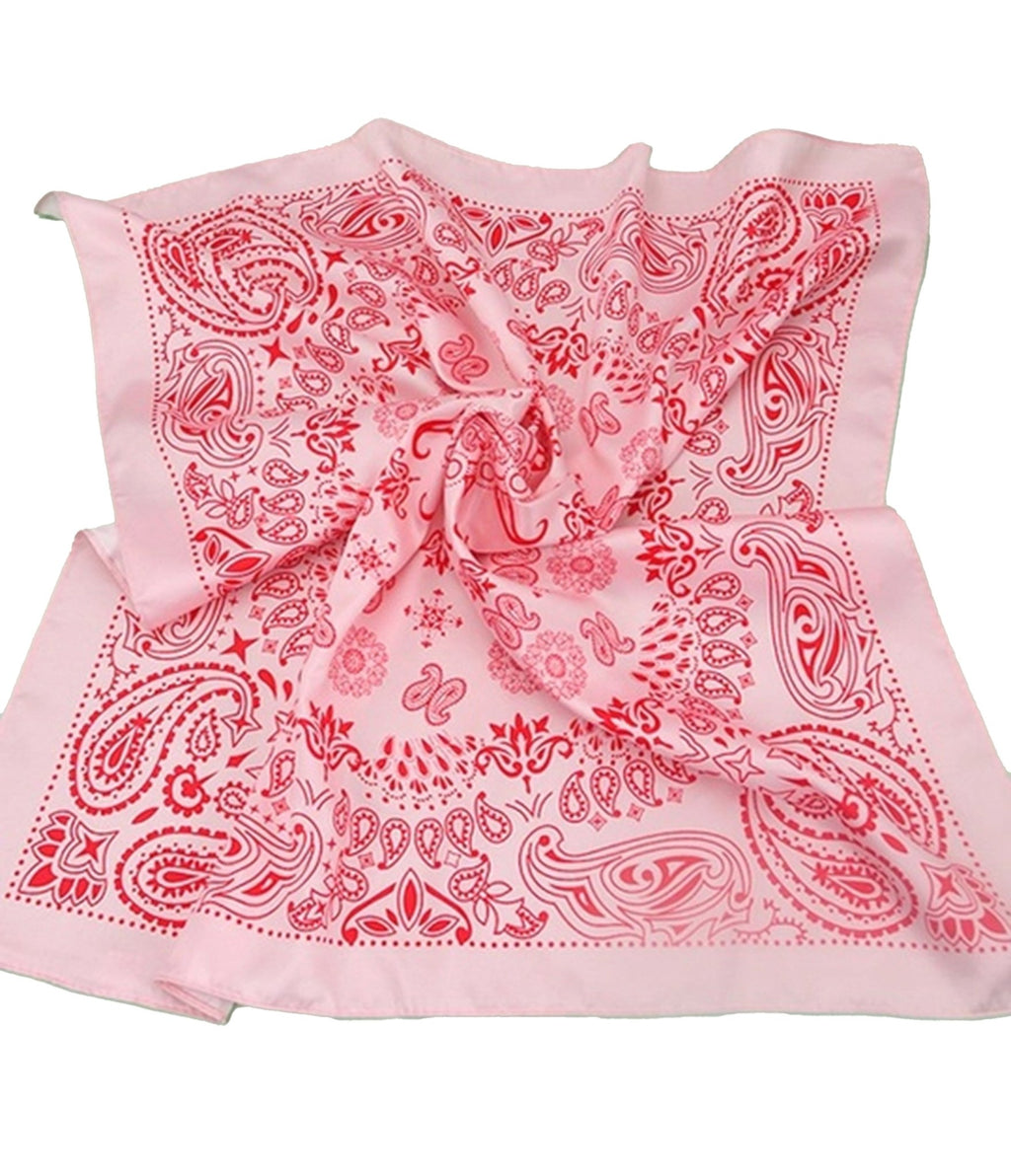 Pink Paisley Bandana Hair Scarf - Unique Vintage - Womens, ACCESSORIES, GLOVES/SCARVES