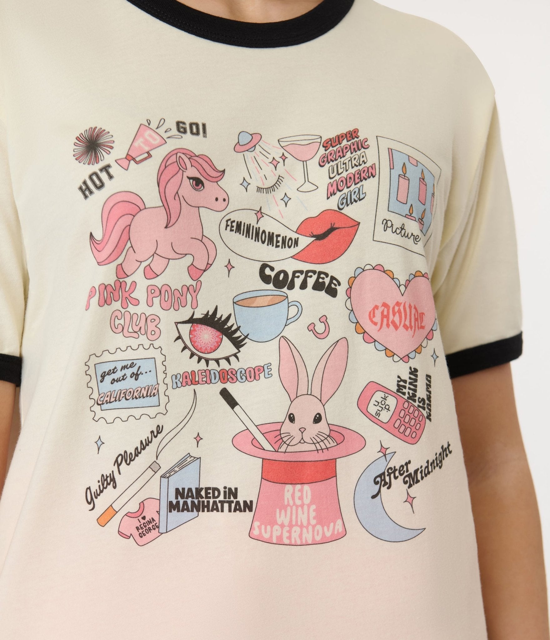 Pink Pony Club Collage Graphic Tee - Unique Vintage - Womens, TOPS, TEES