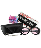 Pink Retro Oval Sunglasses - Unique Vintage - Womens, ACCESSORIES, SUNGLASSES