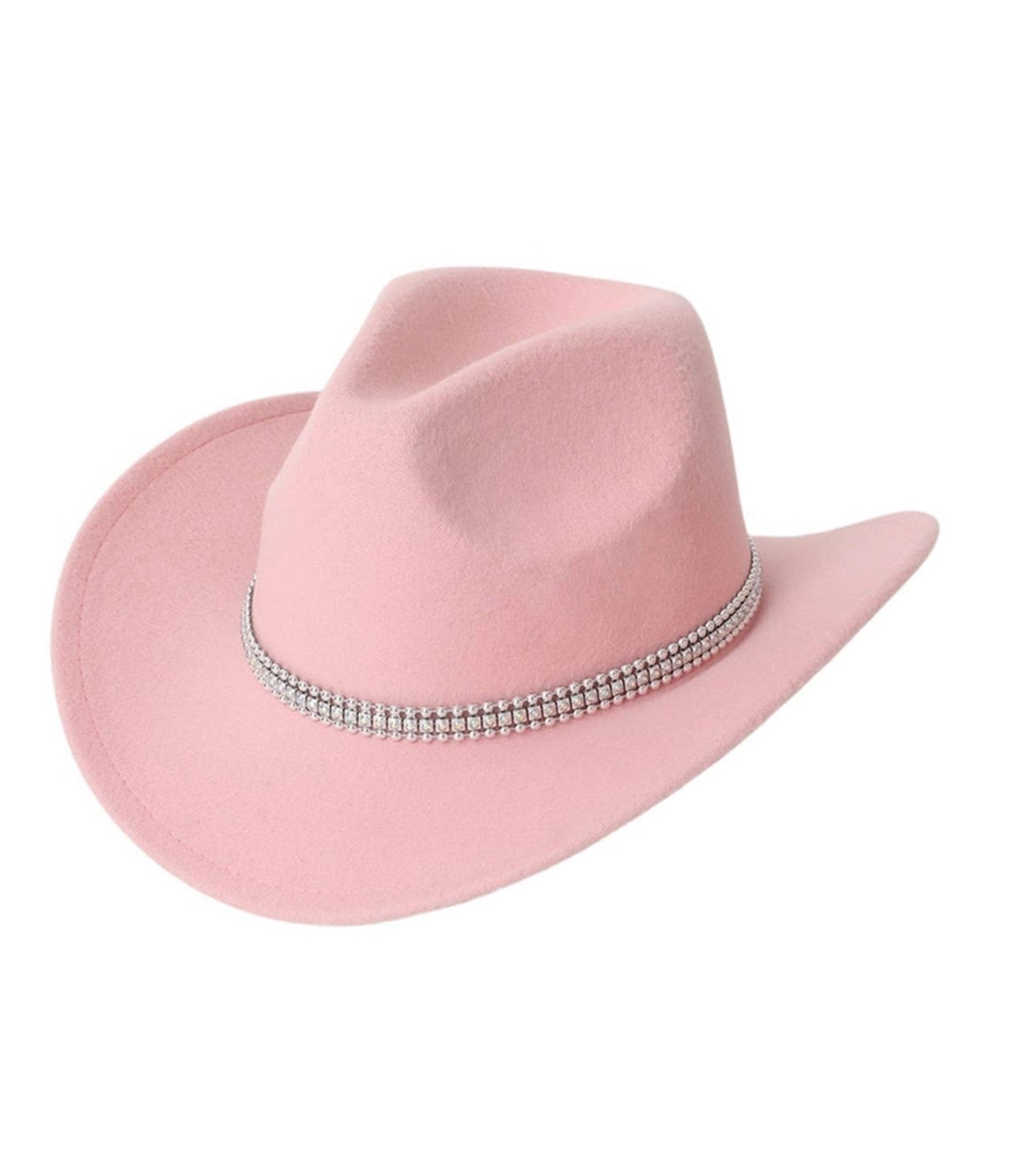 Pink Rhinestone Accent Cowgirl Hat - Unique Vintage - Womens, ACCESSORIES, HATS
