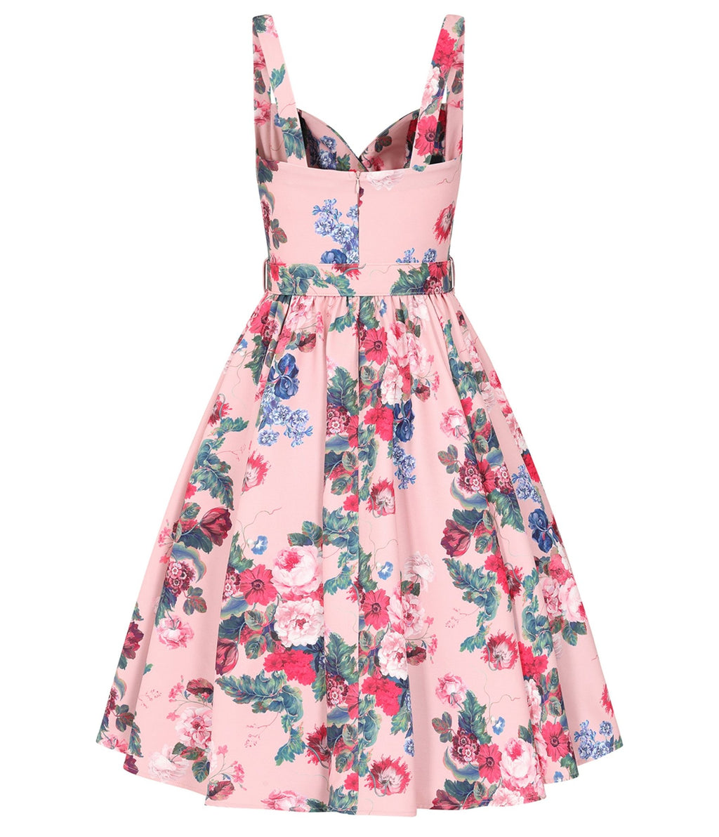 Pink Rosabelle Bloom Swing Dress - Unique Vintage - Swing Dresses
