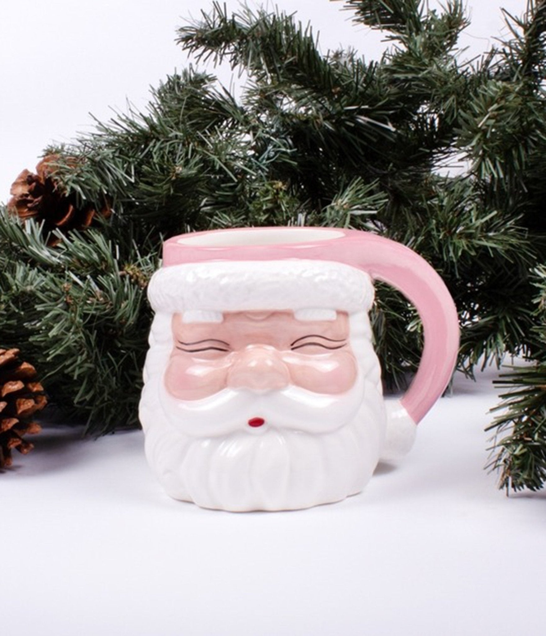 Pink Santa Ceramic Mug - Unique Vintage - Womens, ACCESSORIES, GIFTS/HOME