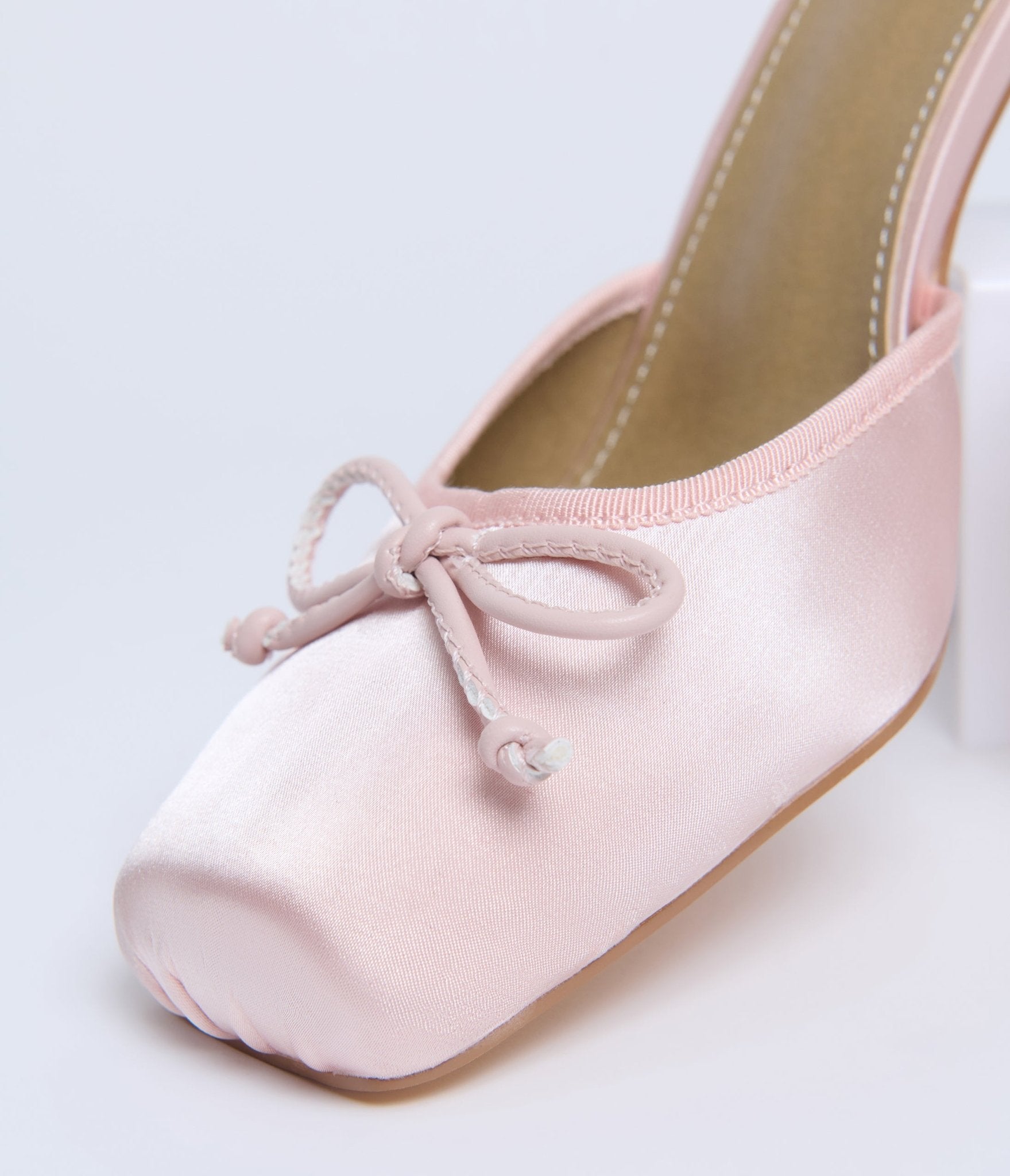 Pink Satin Mule Kitten Heels - Unique Vintage - Womens, SHOES, FLATS