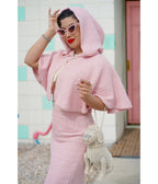 Pink Sequin Tweed Helena Capelet Set - Unique Vintage - Womens, DRESSES, VINTAGE