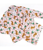 Pink Stripe & Tiger Print Pajama Set - Unique Vintage - Womens, TOPS, Loungewear