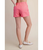 Pink Twill Scallop Pocket Shorts - Unique Vintage - Womens, BOTTOMS, SHORTS