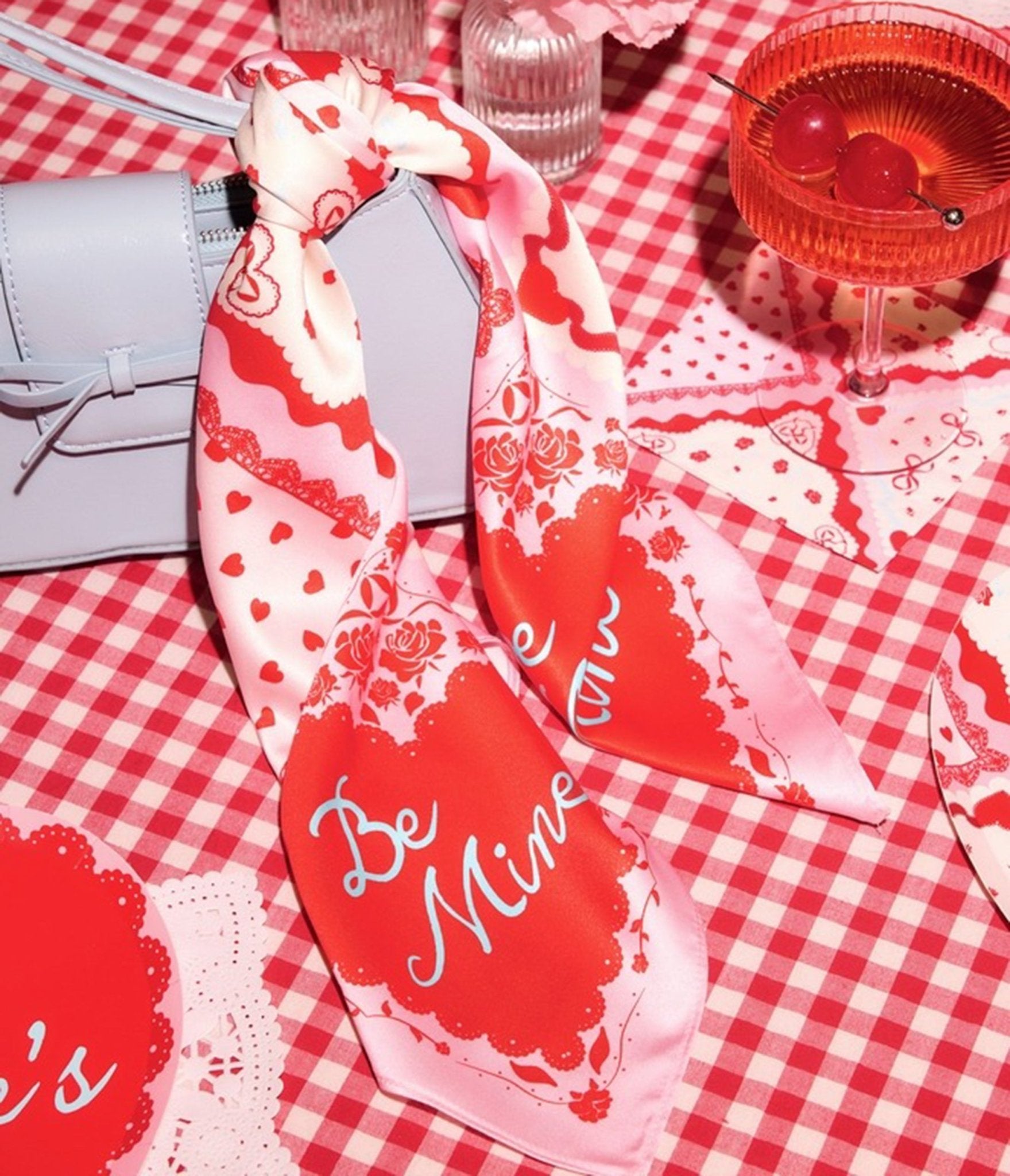 Pink Valentines Day Hair Scarf - Unique Vintage - Womens, ACCESSORIES, JEWELRY