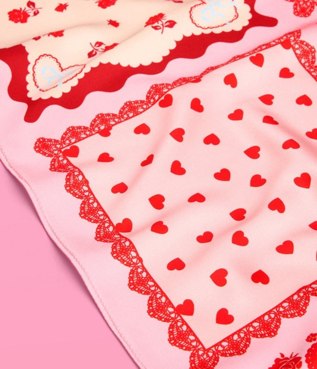 Pink Valentines Day Hair Scarf - Unique Vintage - Womens, ACCESSORIES, JEWELRY