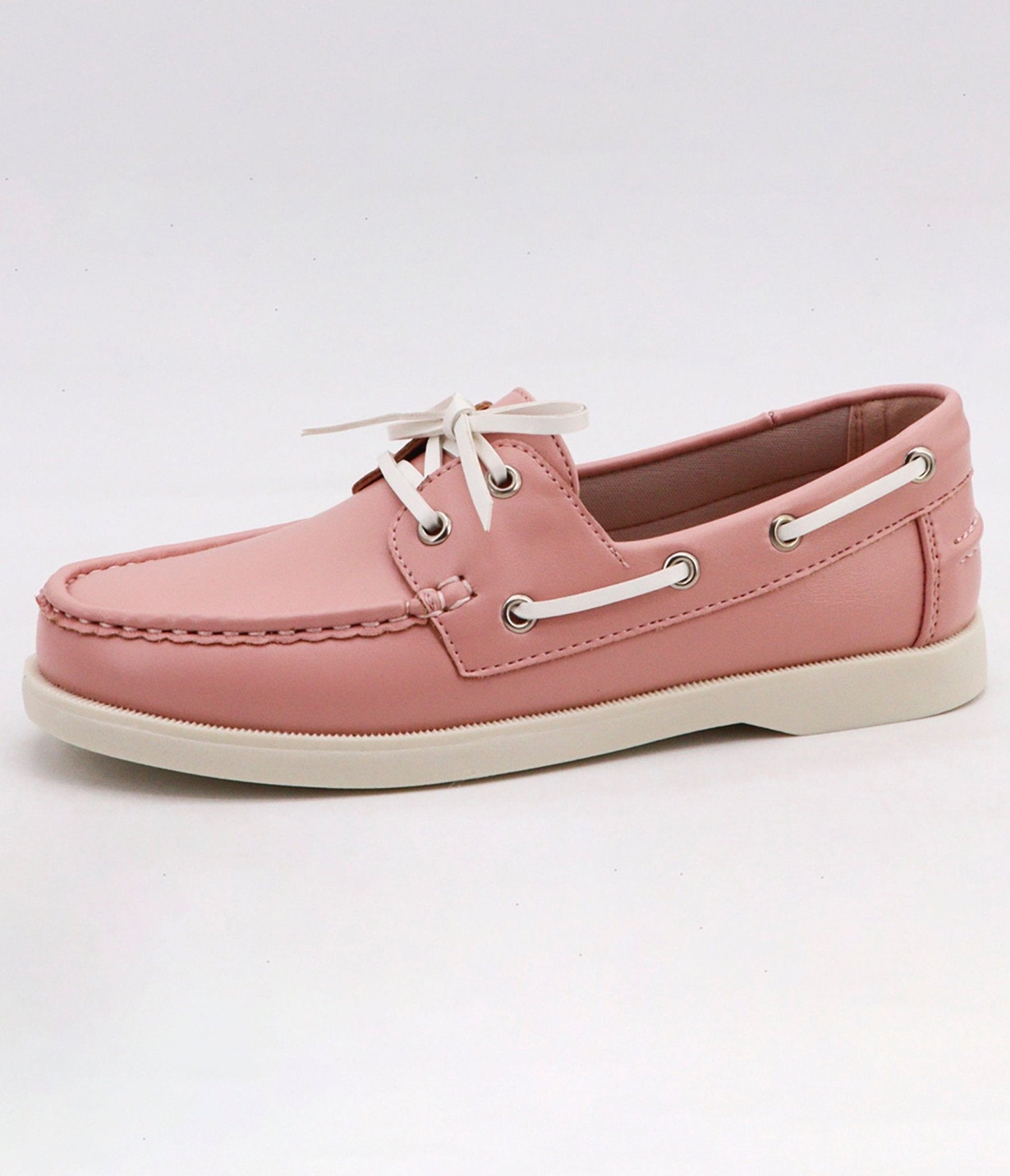 Pink & White Boat Shoes - Unique Vintage - Womens, SHOES, FLATS