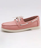 Pink & White Boat Shoes - Unique Vintage - Womens, SHOES, FLATS