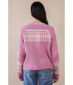 Pink & White Swan Knit Cardigan - Unique Vintage - Womens, TOPS, OUTERWEAR