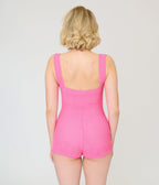Pinky Pinups Pink Bow Romper Swim Suit - Unique Vintage - Womens, SWIM, 1 PC