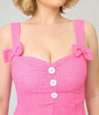 Pinky Pinups Pink Bow Romper Swim Suit - Unique Vintage - Womens, SWIM, 1 PC