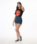 Pinky Star Ultimate Woman Tattoo Pin Up Graphic Tee - Unique Vintage - Womens, GRAPHIC TEES, TEES