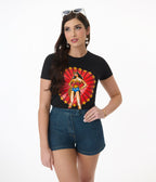 Pinky Star Ultimate Woman Tattoo Pin Up Graphic Tee - Unique Vintage - Womens, GRAPHIC TEES, TEES