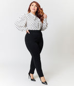Plus Size Black Cigarette Pants - Unique Vintage - Pants