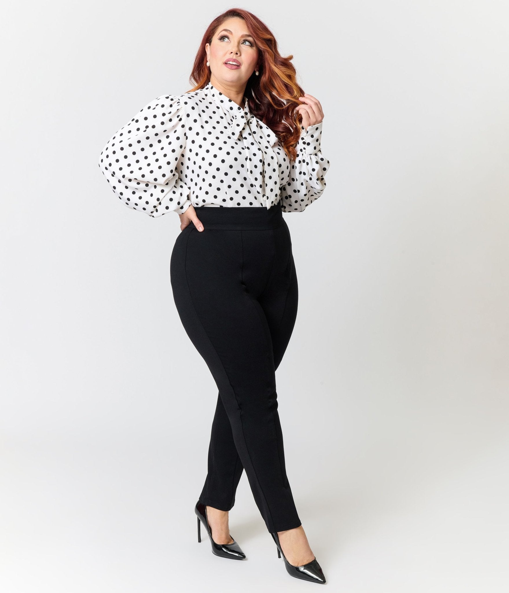 Plus Size Black Cigarette Pants - Unique Vintage - Pants