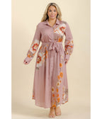 Plus Size Dusty Rose Floral Maxi Dress - Unique Vintage - Womens, DRESSES, MIDI